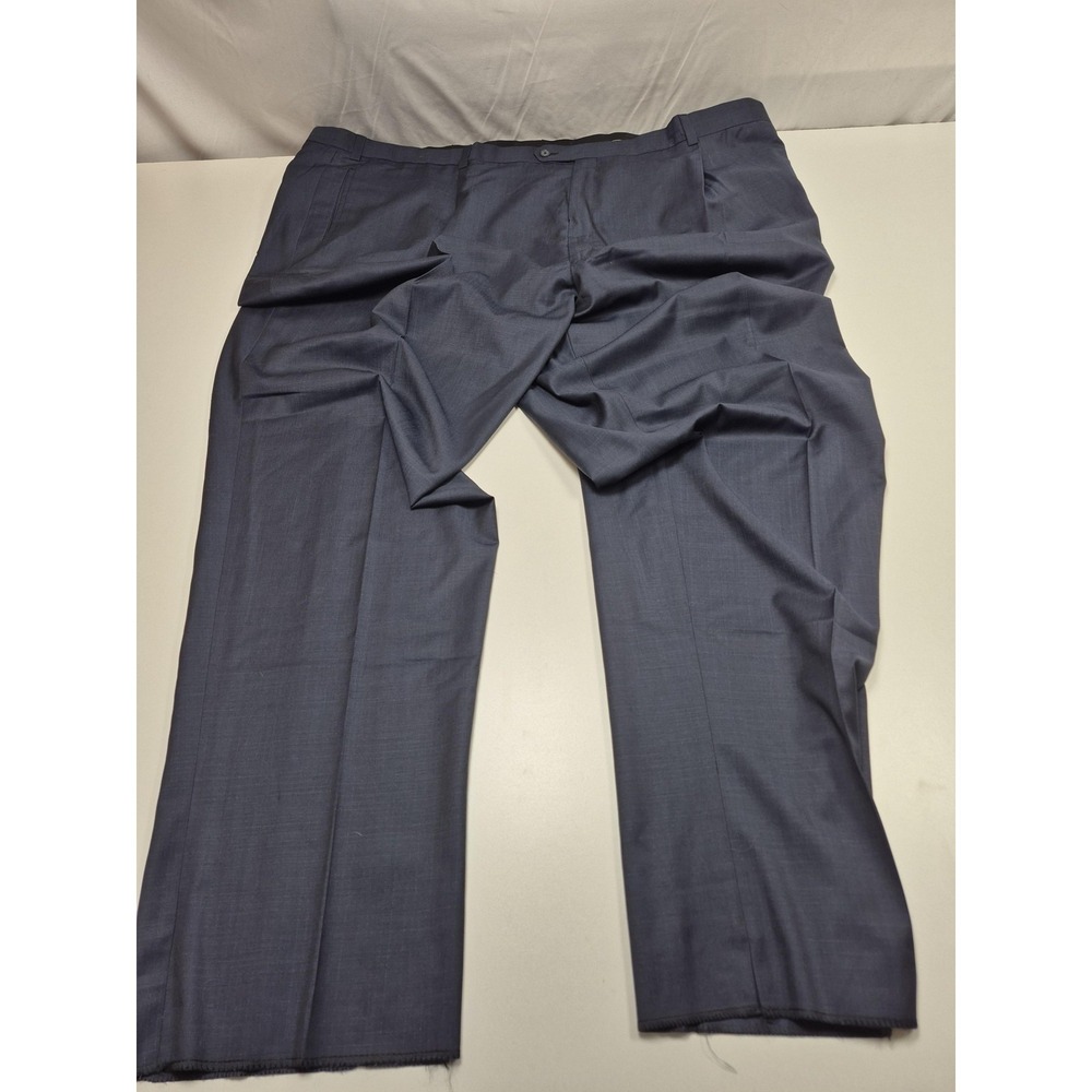 Tallia Suit Pants Mens 58x36 Blue 100% Wool Dress Big Tall Canada Unhemmed NWT